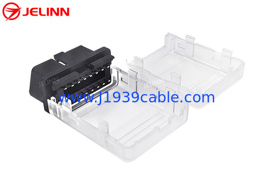 OBD2 Plastic Transparent Housing OBD 2 Enclosure and OBDII Male Connector With Straight Pins