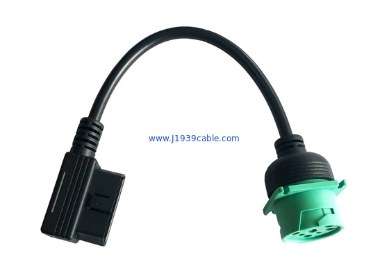 Green Deutsch 9-Pin J1939 Male to Right Angle OBD2 OBDII Male CAN Bus Cable