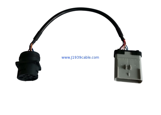 14 Pin RP1226 Male To Black Type 1 SAE Deutsch 9 Pin J1939 Female Truck ELD Cable