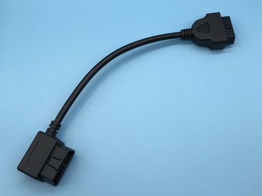 OBD2 OBDII 16-Pin J1962 Right Angle Male to Female Extension Round Cable