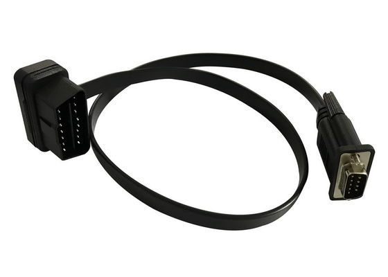 OBD2 OBDII 16 Pin J1962 Male to DB9 Pin Male Connector Flat Cable
