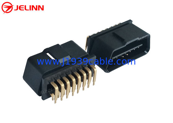 16 Pin J1962 OBD2 OBDII Male Plug Connector with Right Angle 90 Degree Pins