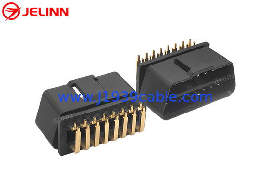 OBD 2 OBD2 16pin Male Connector With 90 Degree Right Angle Pins Bent Towards the Narrow Side